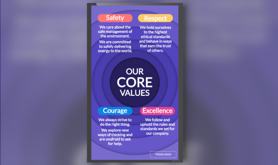 Company values portrait mode.